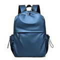Moderner wasserabweisender Laptop-Rucksack in Blau mit Reißverschlüssen und Kordelzugtaschen - Blau