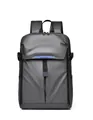 Mochila de nailon gris oscuro impermeable con tira reflectante azul y gran capacidad - Gris