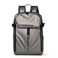 Mochila para portátil de negocios en nailon gris oscuro con detalle de correa morada - Caqui