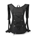 Wasserfester schwarzer Fahrradrucksack mit elastischen Kordeln und Reflexstreifen - Schwarz