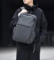 Mochila para portátil gris oscuro resistente al agua para hombre estilo casual de negocios - Gris