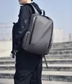 Sac à dos professionnel gris foncé minimaliste et imperméable pour hommes, effet mat - Gris