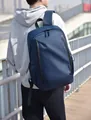 Grand sac à dos homme bleu foncé pour affaires avec doubles fermetures éclair étanches - Bleu clair
