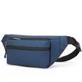Riñonera deportiva azul marino impermeable con correa ajustable y cremallera - Azul