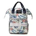 Mochila para pañales de gran capacidad con estampado tropical de hojas de palmera - Hojas Azules