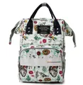 Large capacity floral diaper backpack with sunflower print and waterproof fabric - Sparrow