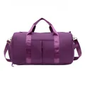 Deep purple large capacity sports duffel bag with dry wet separation and adjustable strap - Deep purple