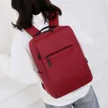 Minimalistische bordeauxrode zakelijke rugzak met USB-poort en grote capaciteit - Rood