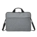Minimalist grey fabric laptop briefcase with reinforced handles and shoulder strap - US 13 / Gray