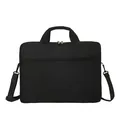 Professional black waterproof canvas business briefcase with detachable shoulder strap - US 13 / Black
