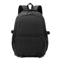 Minimalist black waterproof business travel backpack with multi-pocket storage system - Black