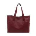Grote bordeauxrode shopper tas van kunstleer met dubbele schouderbanden voor dames - Rood