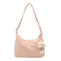 Sac fourre-tout rose clair avec bandoulière réglable et breloque nuage sur fond blanc - Avec Pendentif / Rose