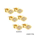Orecchini a perno marquise in acciaio inossidabile 18K placcato oro con zirconi chiari - Et11210ag (3 Paia)
