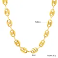 Collier grain de café en acier doré 18k longueur 60cm et chaîne de 8mm large - Collier Grains de Café Doré 8mm (NE2D5302G)