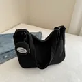 Sac fourre-tout rétro en velours côtelé noir pour femme avec mini porte-monnaie - Noir