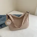 Sac fourre-tout rétro en velours côtelé beige avec mini-porte-monnaie et large bandoulière - Kaki
