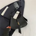 Klassieke zwarte hobo tas met krokodillenprint en gouden metalen gesp voor dames - Zwart
