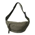 Minimalist army green crossbody chest bag with durable nylon strap and logo embroidery - Green