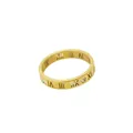 Polished rose gold stainless steel ring with Roman numerals and inlaid crystal diamonds - US 5 / Gold