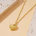 Collier avec pendentif coeur doré et gravure Daughter sur support en pierre - Fille Mignonne