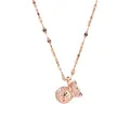 Rose gold money bag pendant necklace with sparkling zircon dollar sign for women - Rose Gold