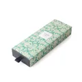 Scatola regalo a cassetto rettangolare con motivo floreale verde e maniglia in nastro - Damasco / Verde Acqua