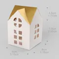 Golden roof white house candy box with hollow windows for creative gift packaging - White Gold Top Tall Style / 10 Pieces Pack