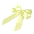 Elegant bright yellow satin ribbon bow with long streamers for gift packaging and clothes - Light Yellow