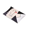 Detail of pillow-shaped Halloween gift box with cute vampire cartoon and blood drops - Vampire