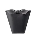 Elegant black trapezoid gift box with a matte finish and premium grey ribbon bow - Blank Black Style (HB005-5) / Without Ribbon