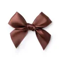 Nœud en ruban de satin marron fait main pour emballage cadeau et accessoires de coiffure - 25mm de Large (7-8x5-6cm) / Chocolat