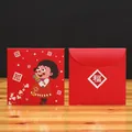 Sobres rojos chinos con muñecas de dibujos animados y diseño del carácter Fu - Chica con Vestido Tradicional (Estilo 3)