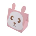 Pink cartoon bunny folding paper gift box with hollow eyes and ears for candies - Rabbit / 300g White Cardstock / Pink