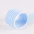 Ruban gros-grain à rayures bleu clair et blanc pour emballage cadeau et artisanat - Wide Ribbon / Rayures bleues et blanches