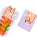 Niedliche lila Cartoon Fuchs Süßigkeiten Verpackungskarten mit Klarsichtbeuteln 20er Pack - Fuchs-Header-Karte / 20er Set