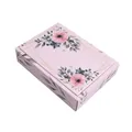 Elegant rectangular pink floral gift box with gold geometric lines for packaging - 18x13x4cm / Pink Bouquet