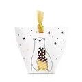 Weiße Weihnachtsgeschenkbox mit Eisbär-Illustration und goldenem Schleifendetail - Weißer Geschenkbär-Stil (HB0012-11)