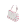 Mini caja de regalo con forma de bolso con lunares rosas y asa de cinta de raso para joyas - Rosa con Lunares