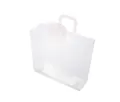 Detail of semi-transparent frosted PP plastic gift bag with sturdy integrated handle - Transparent Handbag / Small Size