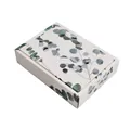 Elegant rectangular gift box featuring watercolor eucalyptus leaves and folding lid - 18x13x4cm / Eucalyptus Leaf
