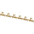 Golden Christmas ribbon with reindeer pattern for holiday gift wrapping and DIY decor - Deer / Gold
