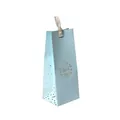 Elegante borsa regalo azzurra con pois dorati e manico in nastro per cravatte business - 9.5*8*23cm;HB10017