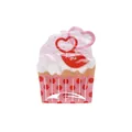 Pink cupcake-shaped self-sealing bags with heart handle and kiss me design for candy gifts - Heart-shaped Ice Cream Cone *size Details Available