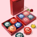 Coffret cadeau traditionnel rouge pour gâteaux de lune avec emballage fleuri en origami - Ensemble Réunion Heureuse