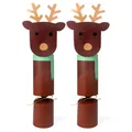 Scatole regalo di Natale a forma di renna con sciarpe e lacci dorati, set da due pezzi - Renna di Natale / 10 Pezzi/Confezione (Diametro 5cm, Corpo 9cm)
