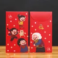 Enveloppes rouges du Nouvel An chinois avec personnages mignons sur bois - 6 pièces/paquet (9.5*17cm) / Danser Avec Les Chats