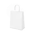 Bolsa de regalo minimalista de papel kraft blanco con asas trenzadas y base sólida - 16*8*21cm