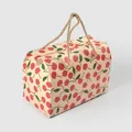 Scatola regalo stile Ins con motivo a ciliegia e manici in corda dorata per biscotti - Ciliegia Matura / 19x10x13cm