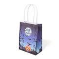 Petit sac cadeau Halloween dégradé violet avec motif citrouille et anse torsadée - Nuit Bleue